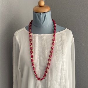 Fashion Necklace Pink and Gold Links
